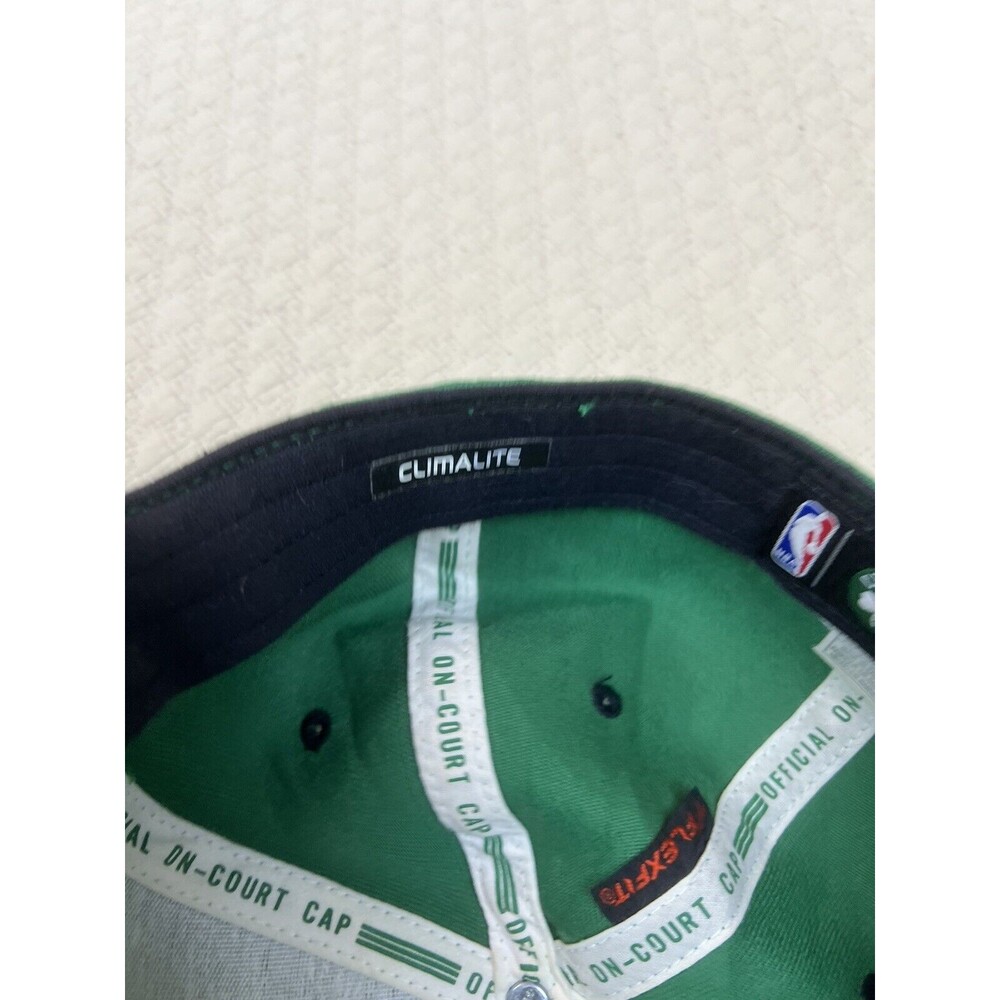 Boston Celtics Baseball Hat Adidas Flatbrim Flex Fit Climalite On Court | S/M - Picture 8 of 11